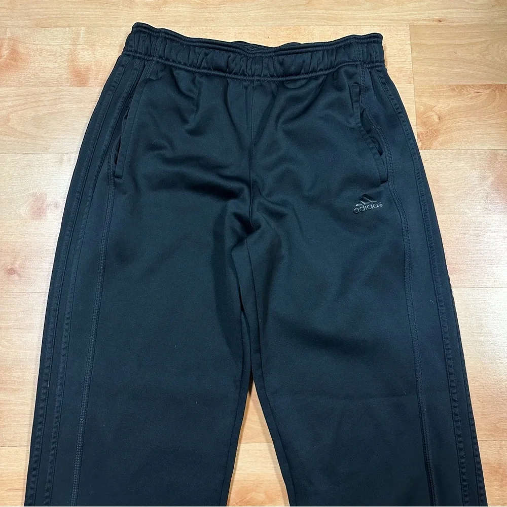 Adidas Black Straight Leg Climawarm Fleece Lined Sweatpants Mens Size L